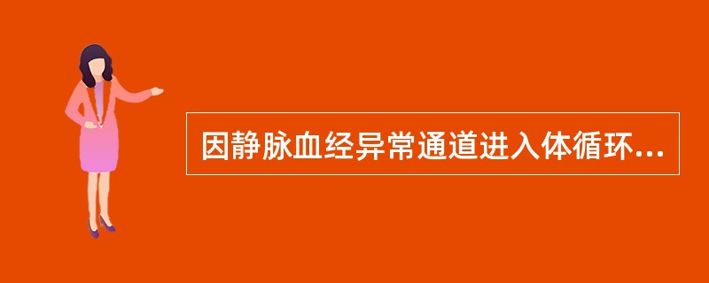 因静脉血经异常通道进入体循环动脉血中引起发绀的是（）