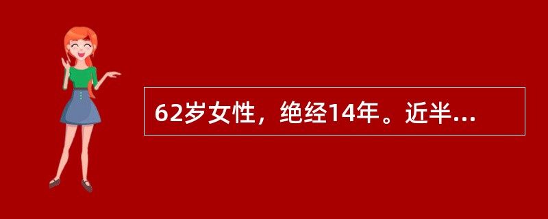 62岁女性，绝经14年。近半年阴道反复流血。查体：肥胖，BP150／100mmH