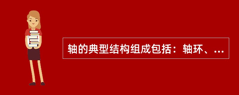 轴的典型结构组成包括：轴环、轴颈和轴身。