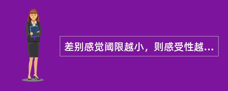 差别感觉阈限越小，则感受性越大，其感觉能力（）。