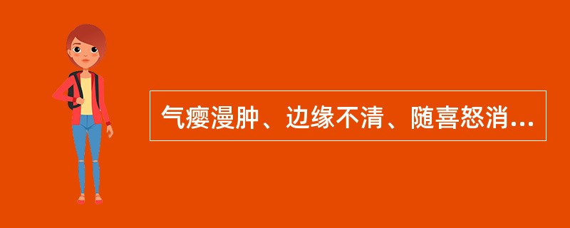 气瘿漫肿、边缘不清、随喜怒消长、皮色如常。治宜（）