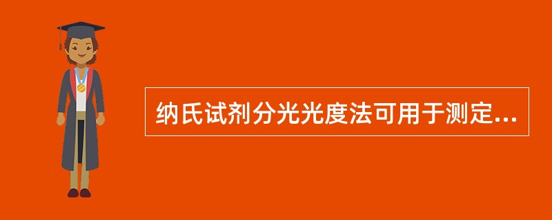 纳氏试剂分光光度法可用于测定水中的（）含量。