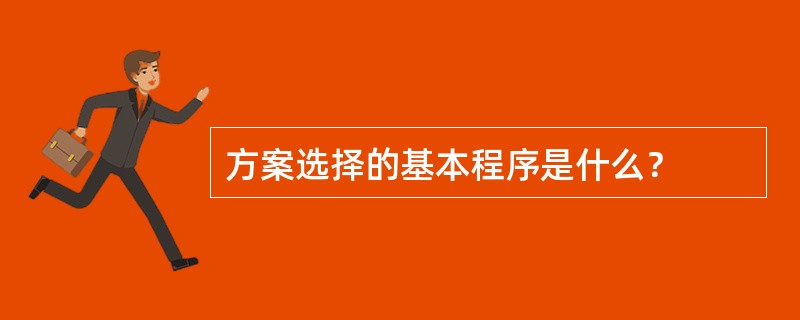 方案选择的基本程序是什么？