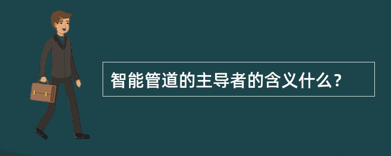 智能管道的主导者的含义什么？
