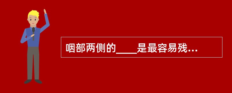 咽部两侧的____是最容易残留食物的部位。