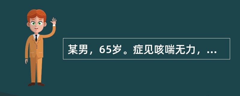 某男，65岁。症见咳喘无力，痰清稀，心悸，胸闷气短，舌淡苔白，脉弱。临床诊断最可能是（）