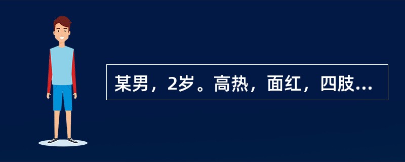 某男，2岁。高热，面红，四肢抽搐，牙关紧闭，两目上视。辨证为（）