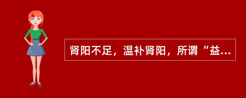 肾阳不足，温补肾阳，所谓“益火之源，以消阴翳”，代表方是（）