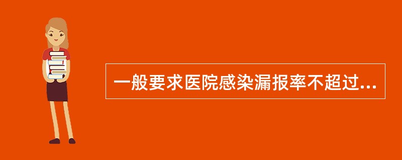 一般要求医院感染漏报率不超过（）