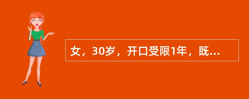 女，30岁，开口受限1年，既往有关节弹响史。临床检查见开口度1指半，开口型左偏首先应进行下列哪项检查？（）