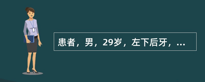 患者，男，29岁，左下后牙，牙龈小泡8个月余，要求治疗。查：左下第一前磨牙无龋、（牙合）面磨损可见牙本质暴露、牙髓无活力、叩（+）、X线片示根尖呈喇叭形。该牙的可能病因为（）