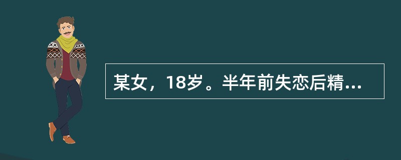 某女，18岁。半年前失恋后精神抑郁，时喃喃自语，哭笑无常，痰多胸闷，舌苔白腻，脉弦滑，临床诊断最有可能是（）