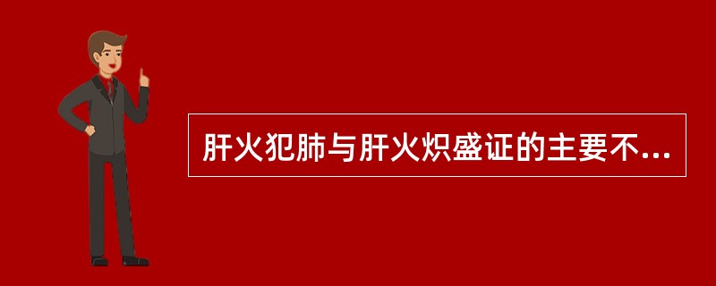 肝火犯肺与肝火炽盛证的主要不同点在于（）