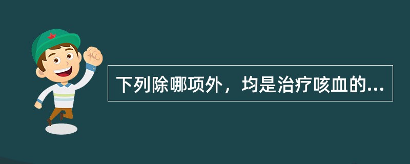 下列除哪项外，均是治疗咳血的主要方法（）