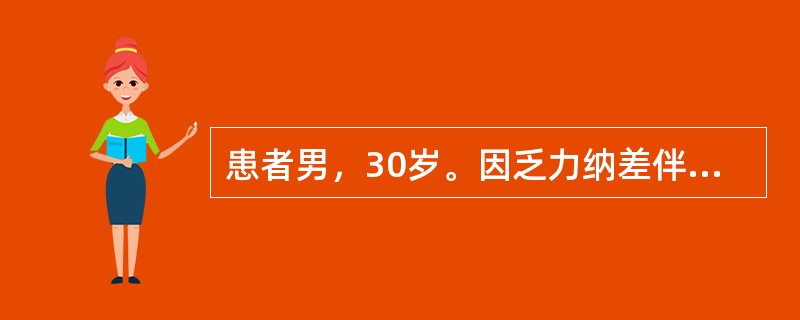 患者男，30岁。因乏力纳差伴腹胀入院。查体：皮肤巩膜无黄染，肝右肋下1cm，脾未扪及，肝功能检查：血清ALT180U/L，2个月前因消化道出血，输血800ml，曾接种过乙肝疫苗。进行肝炎病毒血清学检查