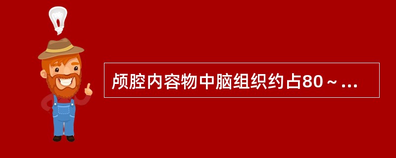 颅腔内容物中脑组织约占80～90%，脑脊液约占10%，血液约占2％～11%。当颅内出现占位性病变而颅内压尚处于代偿期时。其代偿容积为