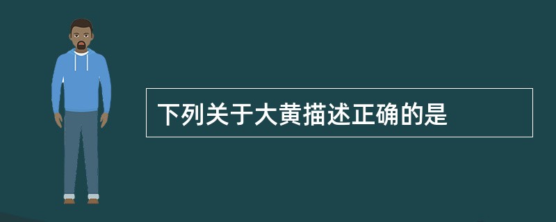 下列关于大黄描述正确的是