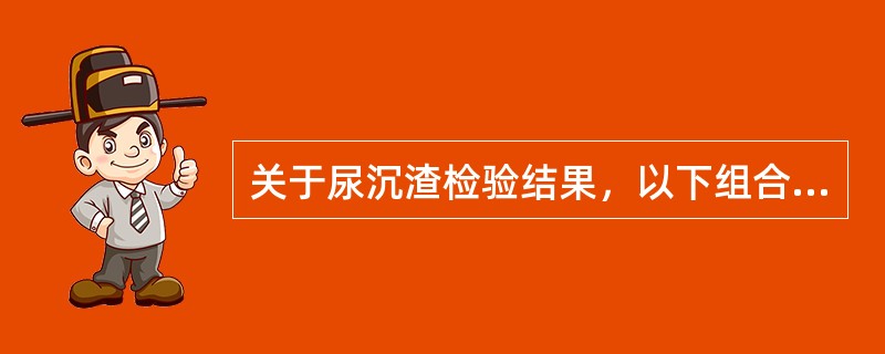 关于尿沉渣检验结果，以下组合正确的是