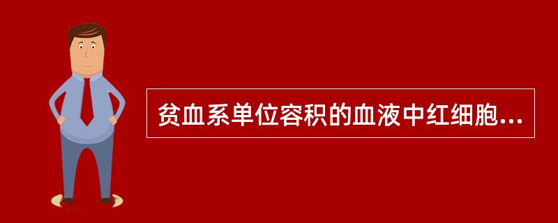 贫血系单位容积的血液中红细胞计数、血红蛋白量或红细胞比积低于正常值。贫血诱因不同，治疗药物与措施也不同。巨幼红细胞贫血的病例中，95%的病因系缺乏