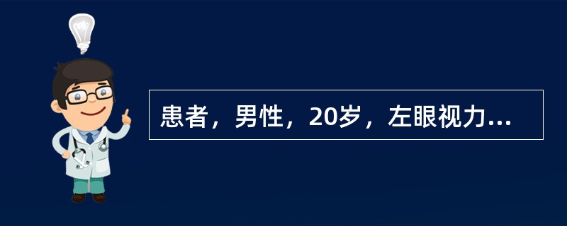 患者，男性，20岁，左眼视力渐进性下降。查远视力：右眼为0.8，左眼为0.2。检查无斜视，裂隙灯、眼底镜检查未见有明显器质性病变。对于该患者，最有可能的诊断是(如图)()<img border=