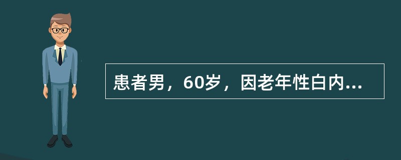 患者男，60岁，因老年性白内障，行右眼Phaco+IOL植入术。术后第1天视力0.7。术后第3天出现眼痛、头痛、视力急剧下降至0.02。检查见右眼睑肿胀、混合充血(++)，角膜水肿，房水混浊(+++)