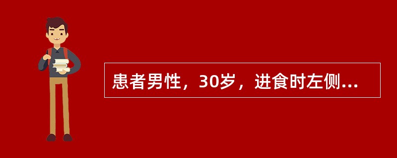 患者男性，30岁，进食时左侧颌下区肿胀疼痛．进食后数小时逐渐消退。颌下腺导管开口处红肿，轻压腺体导管口溢脓本病最可能的诊断是