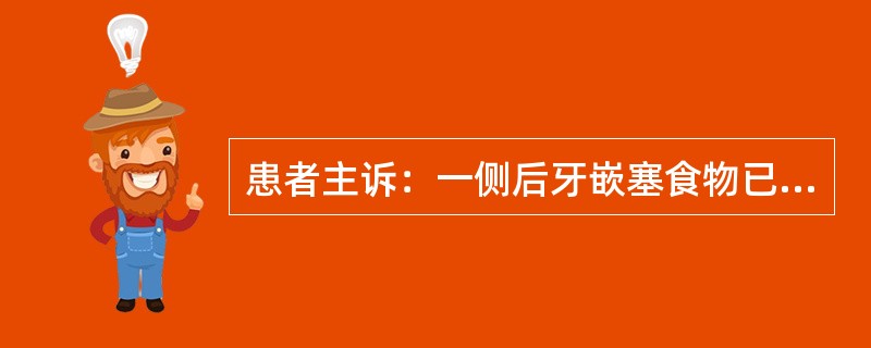 患者主诉：一侧后牙嵌塞食物已半年。查：右上颌第一磨牙近中邻面龋，探敏，叩(-)，冷测正常牙面同对照牙，进入龋洞时引起疼痛，去除刺激立即消失诊断最可能是