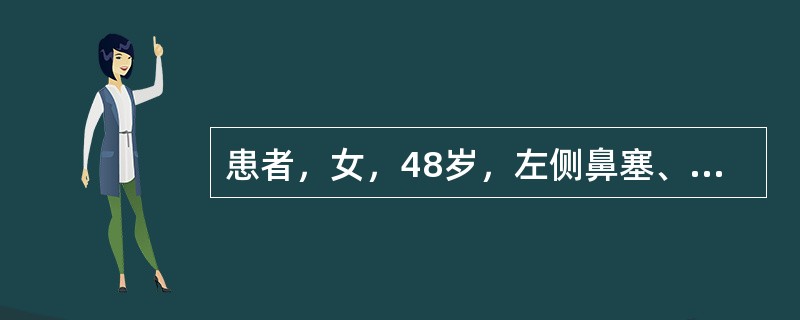 患者，女，48岁，左侧鼻塞、涕中带血，嗅觉减退3个月。若鼻腔检查发现左侧嗅裂暗红色新生物，质脆，易出血，可能的诊断为