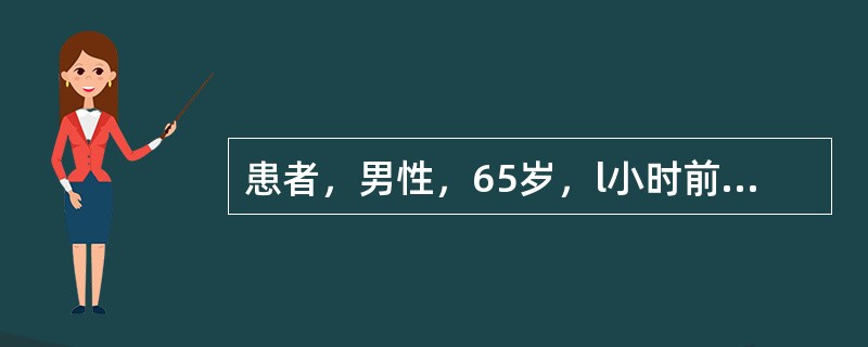 患者，男性，65岁，l小时前骑车外出被车撞倒，右侧胸壁摔到路边高岗上，当即感疼痛剧烈，深呼吸时尤著，伴胸闷、气促。入急诊科，查体：右胸第4、5肋骨侧胸壁肿胀，压痛明显，胸廓挤压试验(+)，胸部触诊无握