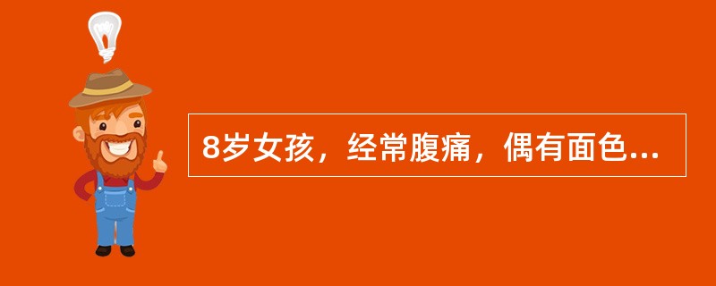 8岁女孩，经常腹痛，偶有面色变黄2年，查体，右上腹可触及一囊性肿物，界限清，活动可。首先考虑的检查是