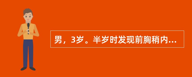 男，3岁。半岁时发现前胸稍内陷，逐渐加重，易感冒，稍活动后气急，双肺呼吸音粗。最可能的诊断是(　　)。