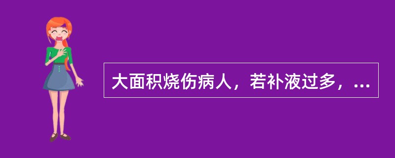 大面积烧伤病人，若补液过多，速度过快，可引起()