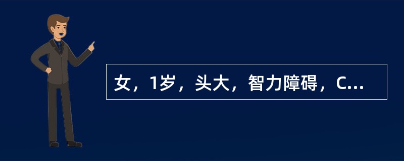 女，1岁，头大，智力障碍，CT示四脑室与枕大池扩大，小脑蚓部和半球发育不良，幕上脑室扩大。根据描述，最可能的诊断是什么