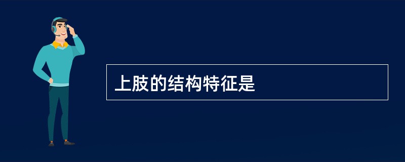 上肢的结构特征是