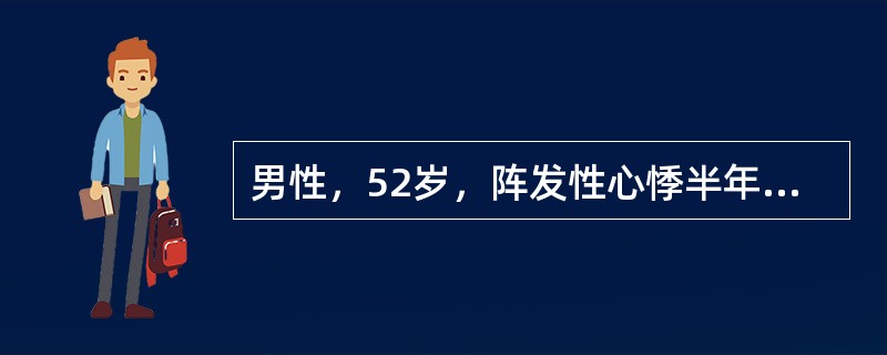 男性，52岁，阵发性心悸半年，时有胸闷，登二楼觉气急3个月，下肢浮肿3天来门诊。心电图示窦性心律，心率64次／分，P-R间期0.24s，伴完全性右束支传导阻滞，诊断为扩张型心肌病。心功能不全。入院后予