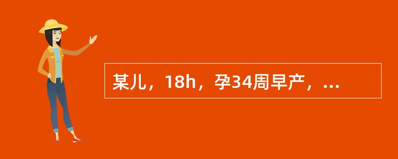 某儿，18h，孕34周早产，出生时无窒息，生后5h出现呼吸困难与发绀，且进行性加剧，呼气时呻吟，两肺呼吸音减低，无明显湿啰音。最可能的诊断为