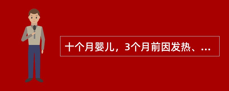 十个月婴儿，3个月前因发热、惊厥诊断为化脓性脑膜炎，经抗生素治疗1周热退，即停药，现头围47cm，前囟隆起，颅缝裂开，前额突出，两眼球向下呈落日征。应考虑的诊断为()