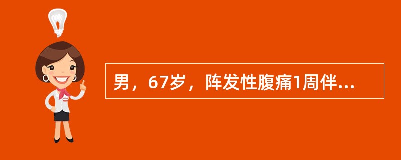 男，67岁，阵发性腹痛1周伴呕吐入院。体格检查：腹胀，见肠型，肠鸣音亢进，有气过水声。X线见腹中部扩张小肠呈阶梯状排列，有液平，结肠内无积气可能的诊断是