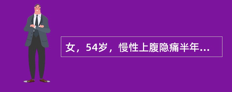 女，54岁，慢性上腹隐痛半年余，餐后上腹饱胀感。空腹胃酸低，五肽胃泌素试验无明显增高最可能的诊断是