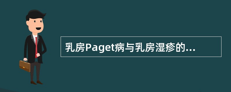 乳房Paget病与乳房湿疹的鉴别诊断包括()