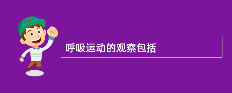 呼吸运动的观察包括