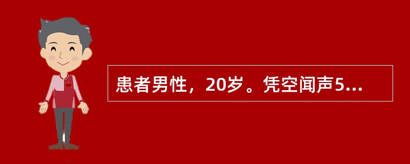 患者男性，20岁。凭空闻声5年，自语、自笑，生活懒散，冲动打人半年入院。既往体健。病前性格内向、孤僻。家族史阴性。精神检查可引出明确的言语性与命令性幻听，思维内向性，情感淡漠，在幻听支配下有冲动行为。
