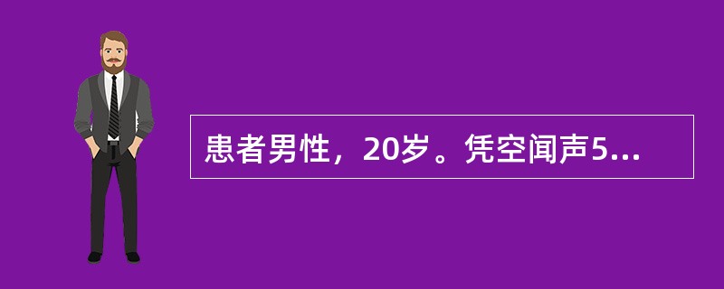 患者男性，20岁。凭空闻声5年，自语、自笑，生活懒散，冲动打人半年入院。既往体健。病前性格内向、孤僻。家族史阴性。精神检查可引出明确的言语性与命令性幻听，思维内向性，情感淡漠，在幻听支配下有冲动行为。