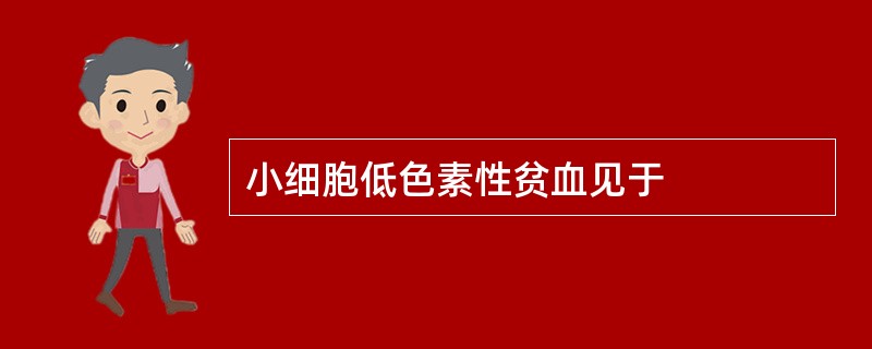 小细胞低色素性贫血见于
