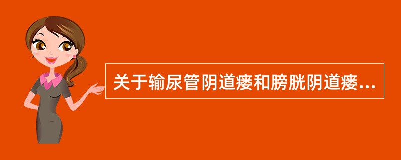 关于输尿管阴道瘘和膀胱阴道瘘的鉴别，叙述正确的有