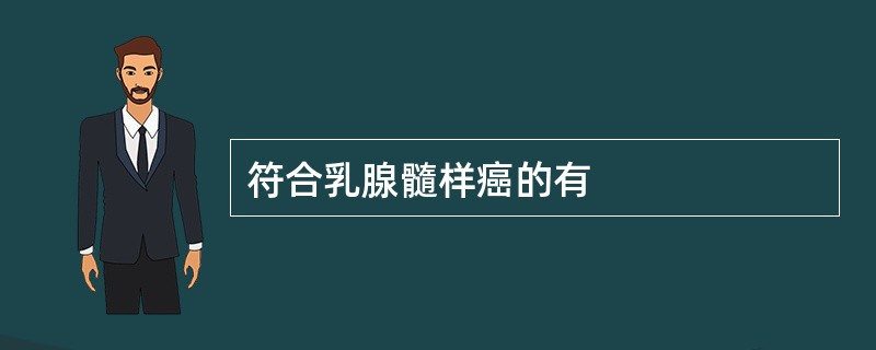 符合乳腺髓样癌的有