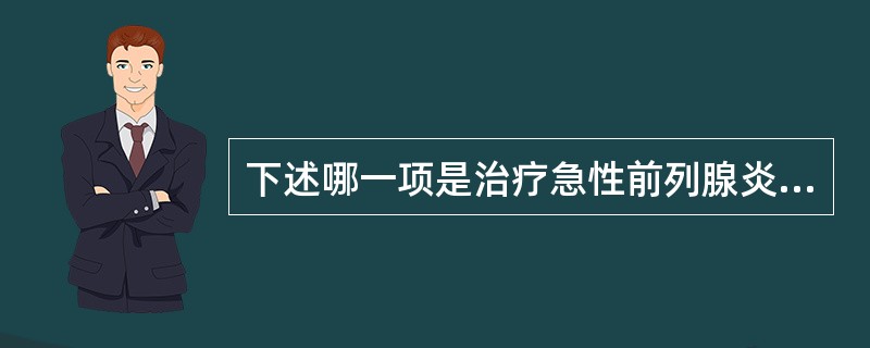 下述哪一项是治疗急性前列腺炎的方法