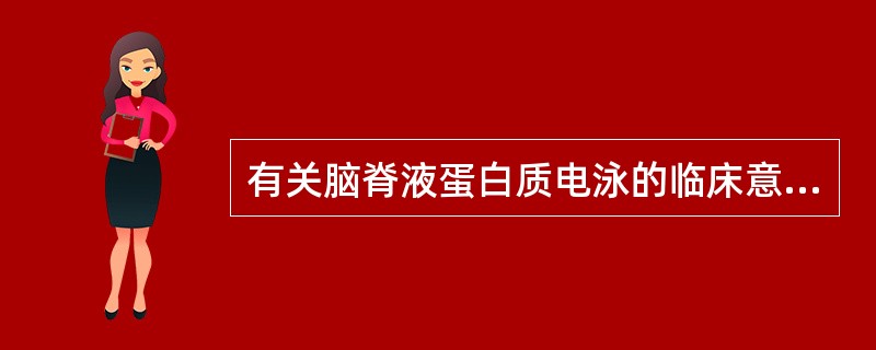 有关脑脊液蛋白质电泳的临床意义，正确的说法是()