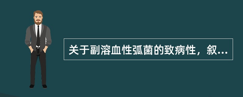 关于副溶血性弧菌的致病性，叙述正确的是