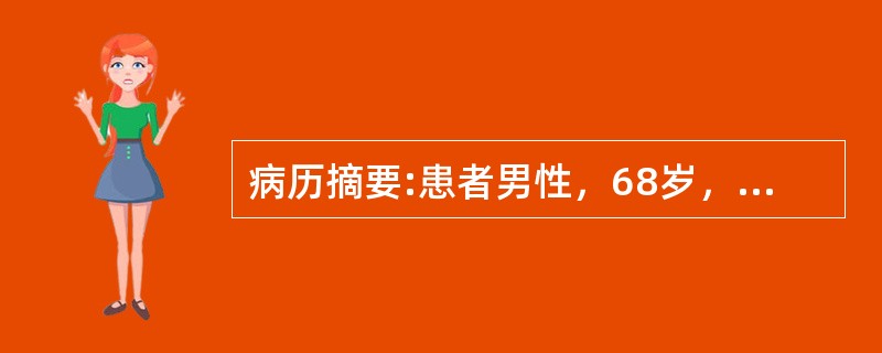 病历摘要:患者男性，68岁，既往有高血压病史。因反复心前区闷痛1周入院，并出现夜间阵发性呼吸困难，端坐呼吸。PE：血压100/60mmHg，心率100次/分，心尖部可闻及3/6级收缩期杂音，S3，两下